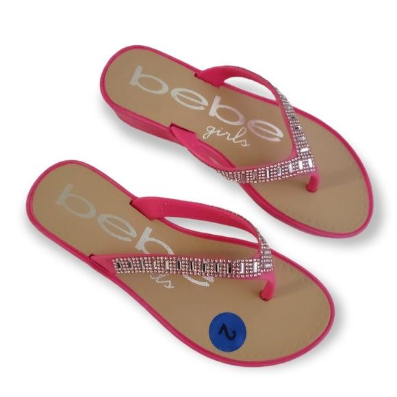 Bebe Girl's Sandals. Pink with rhinestones. Size 2. NWT - Picture 3 of 8